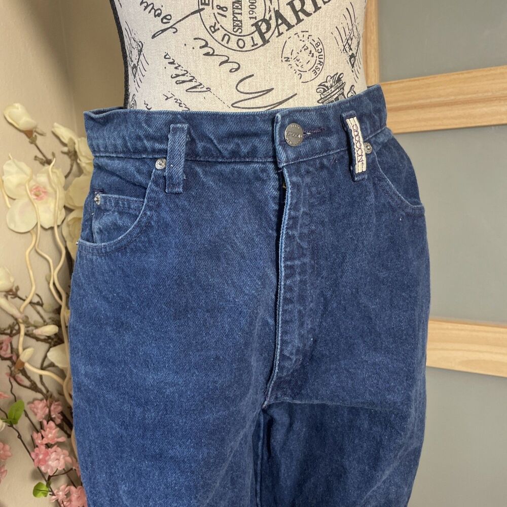 Vintage Sasson High Rise Mom Jeans Dark Wash 11/12 90s Y2K Straight Leg Denim - Picture 2 of 11
